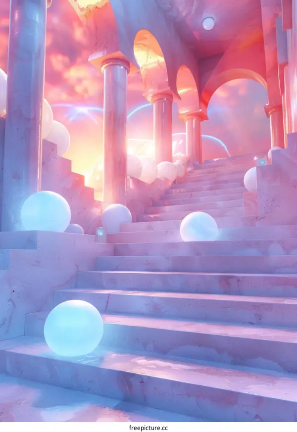 Celestial Ascent: Ascending to Eternity on Marble Steps