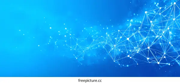 Abstract Network Connections in a Vibrant Blue Background