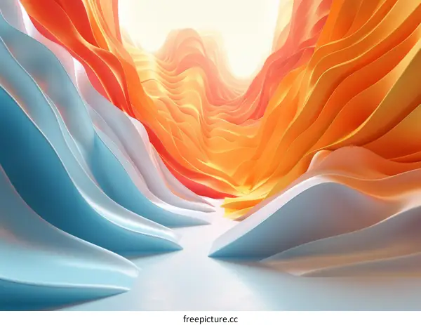 Abstract Colorful Layered Canyon