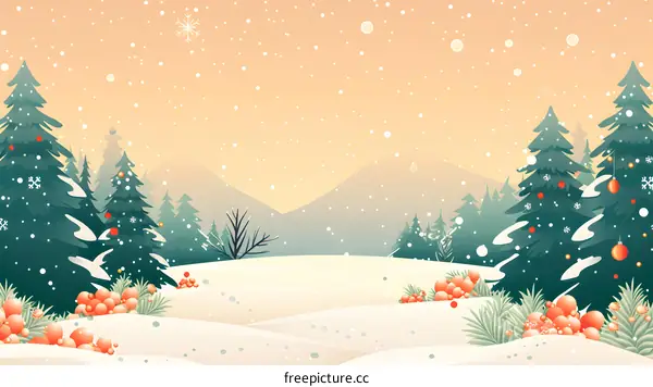Snowy Christmas Landscape