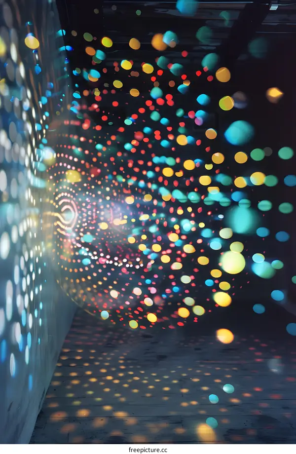 Colorful Light Spot Bokeh Pattern On Wall