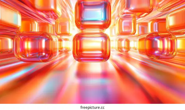 Abstract Geometric Cubes with Radiant Colors