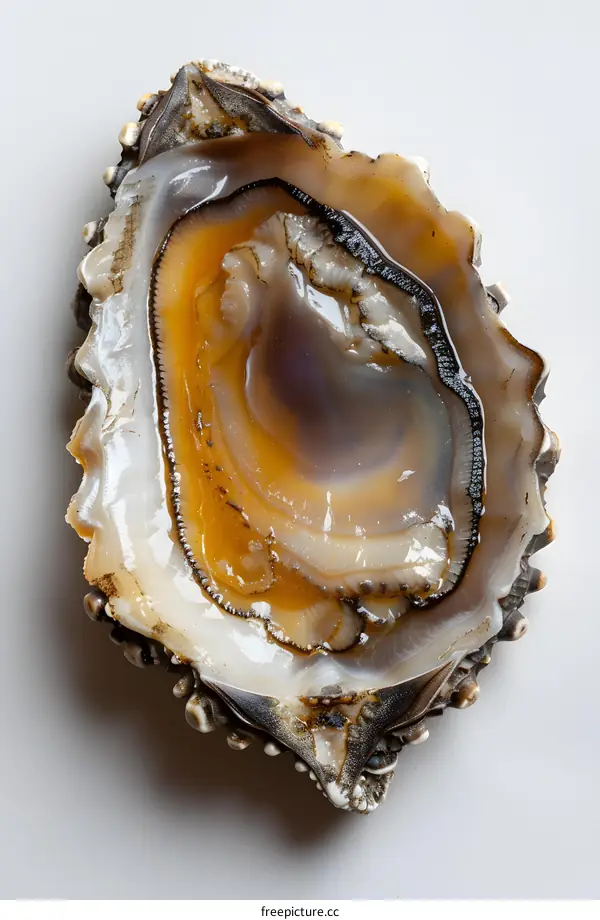 Close up of a colorful abalone shell