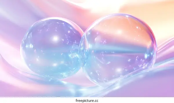 Pastel Colored Glass Sphere Abstract Background