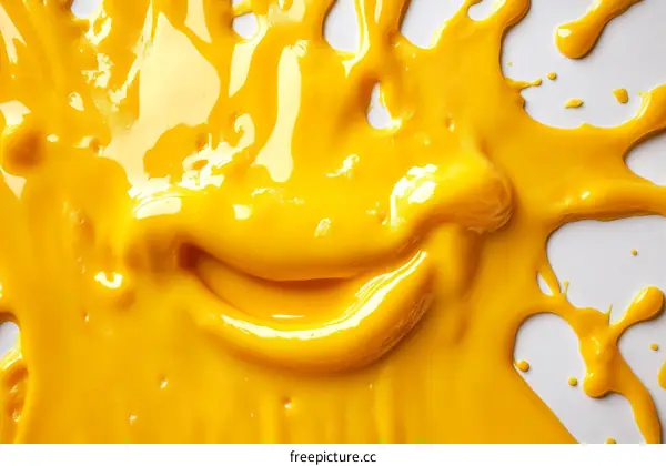Abstract Yellow Paint Splashes