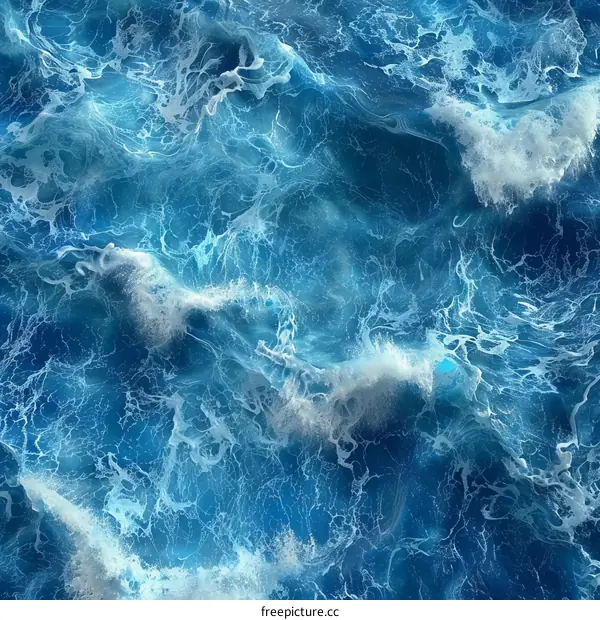 Deep blue ocean waves