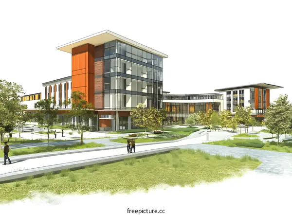 Modern Office Building Architectural Design Sketch