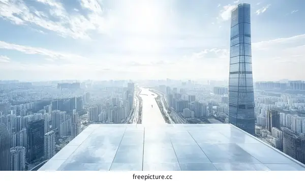 Elevated City Skyline Viewpoint