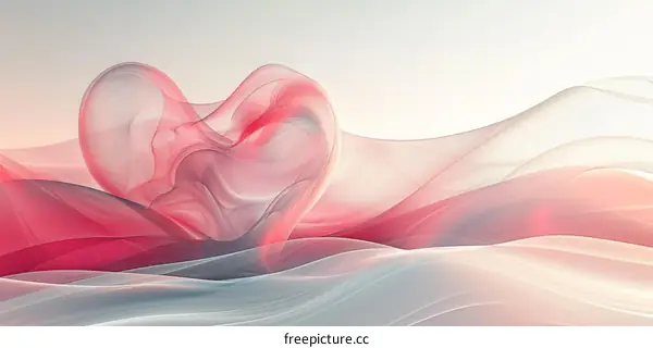 Minimalist Soft Pink Flowing Abstract Heart Shape
