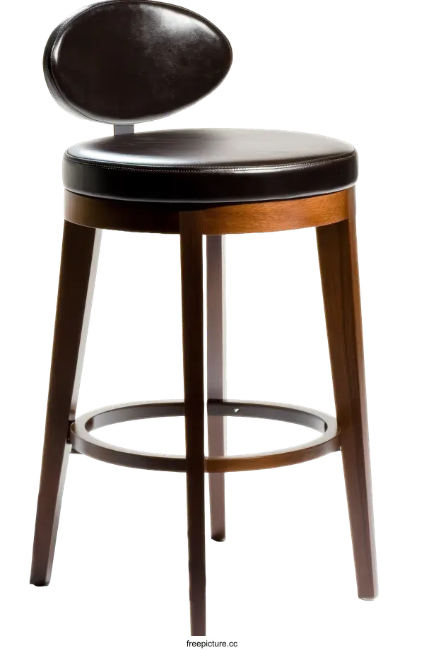 [Transparent Background PNG]Modern Brown Leather Bar Stool