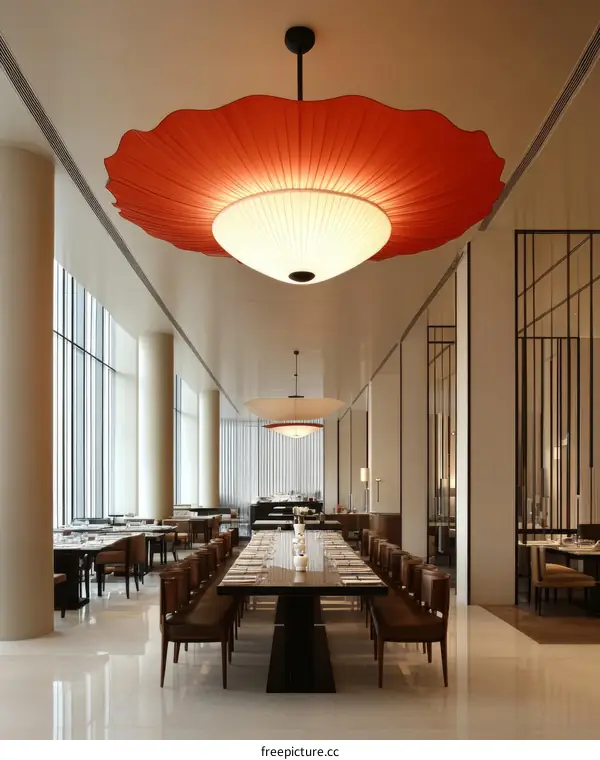 Modern Dining Room with Elegant Lighting