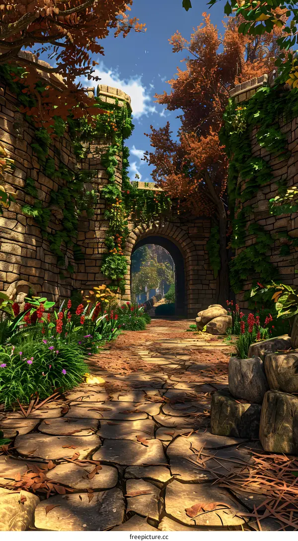 Stone Archway Pathway to a Secret Garden