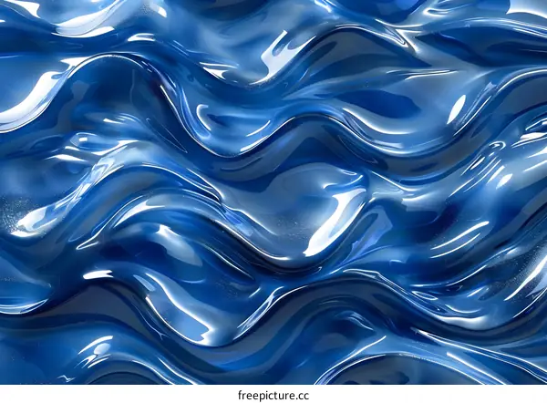 Blue liquid waves abstract background