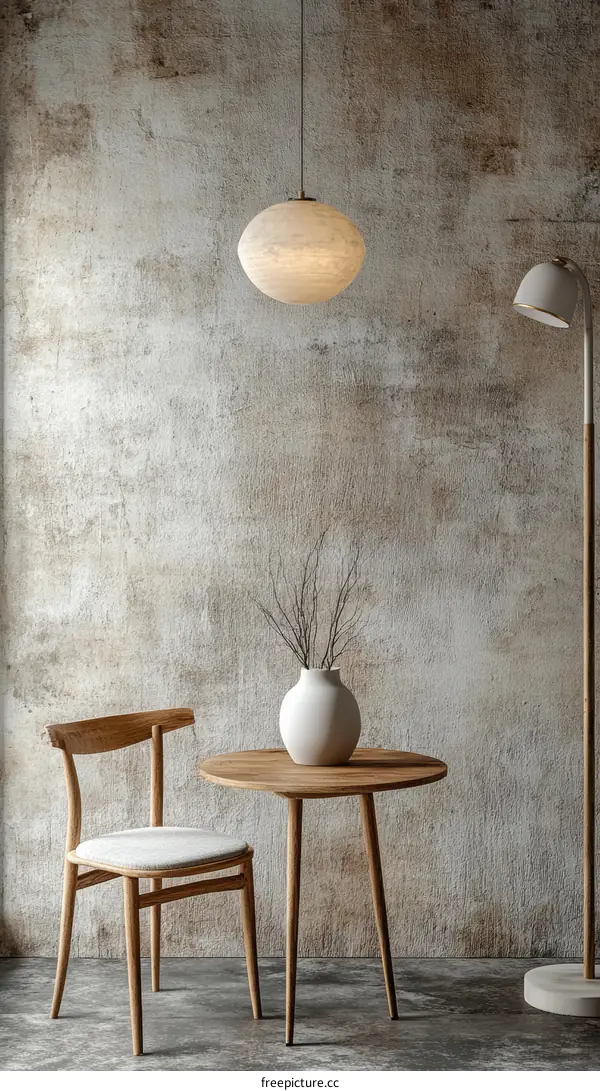 Modern Wooden Dining Set with Minimalist Decor