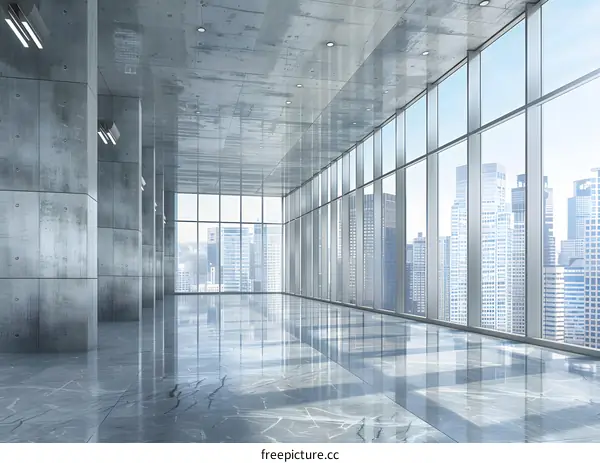 Modern Office Interior Design With City View