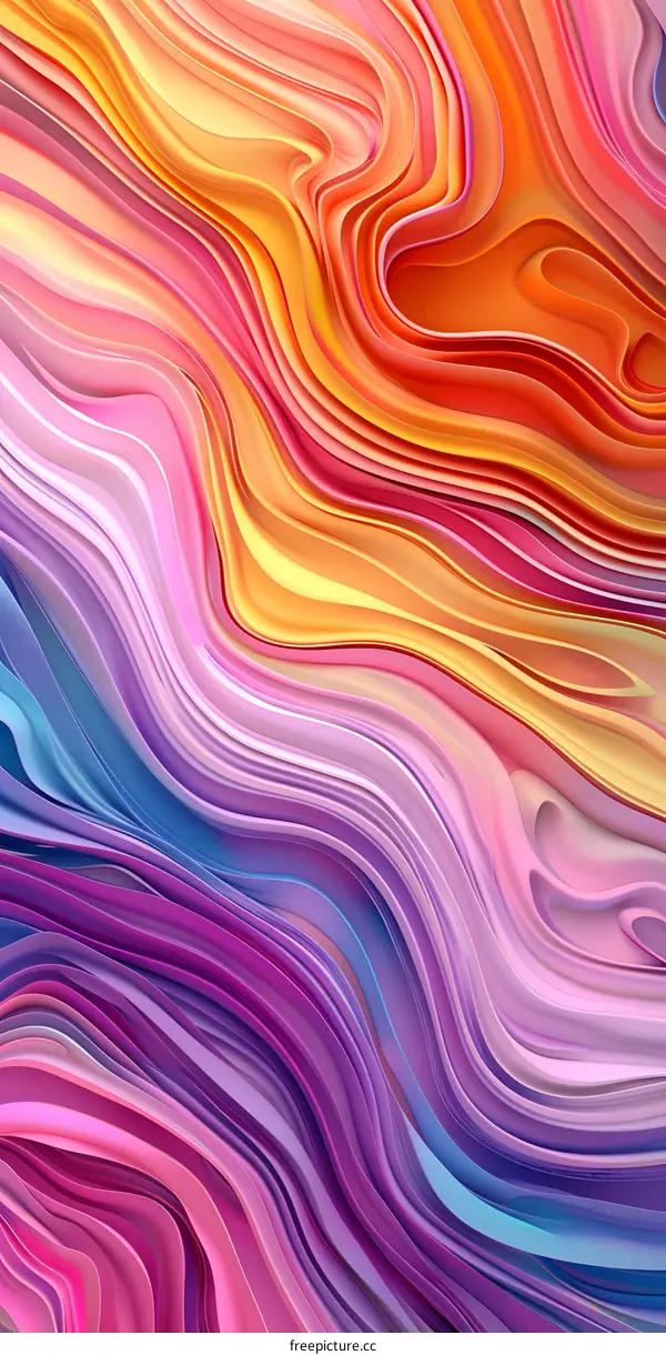 Abstract Colorful Swirling Lines Digital Art