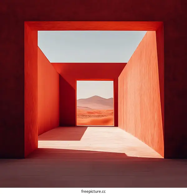 Red Brick Building With View of Desert