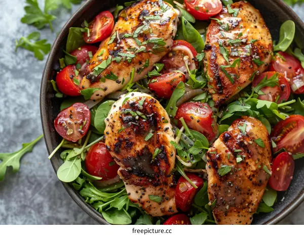Grilled Chicken Breast with Arugula Salad
