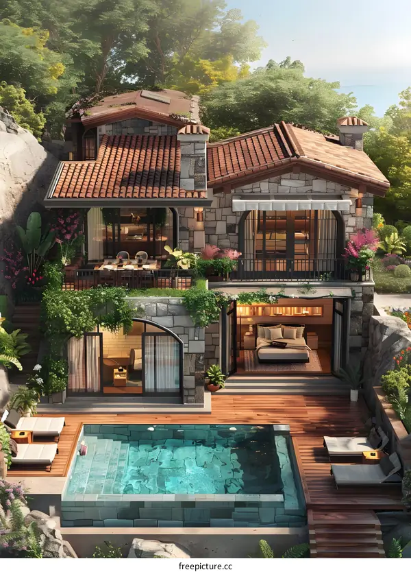 Luxury villa on a cliff
