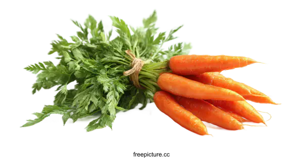 [Transparent Background PNG]Fresh Bunch of Baby Carrots with Greens
