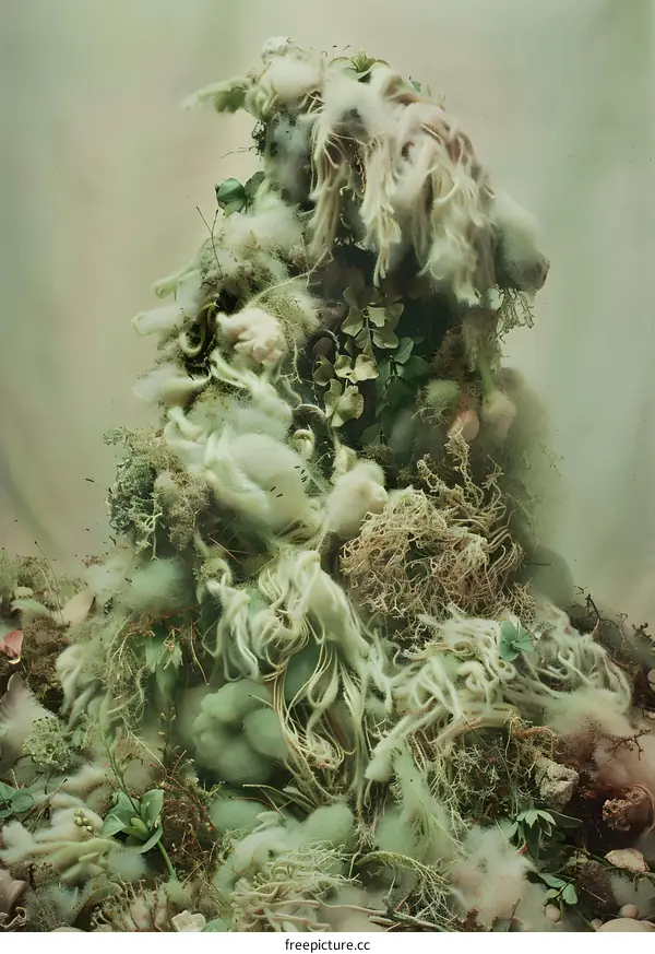 Abstract Green Moldy Plant Growth