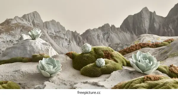 Succulents in a Mountain Landscape