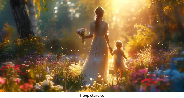 Mother's Day Family Celebration with Flowers