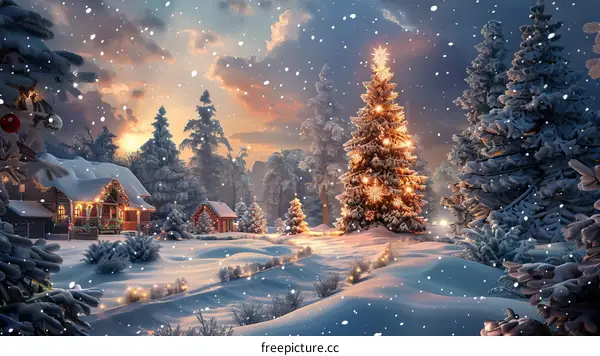 Snowy Forest on Christmas Eve