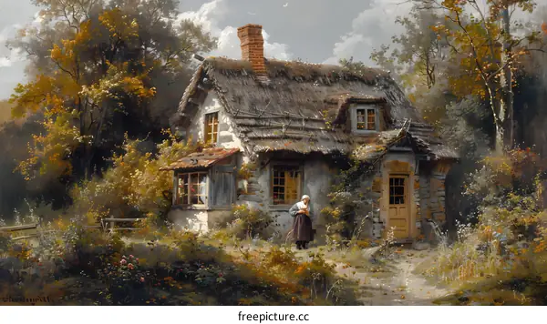 Thatched Cottage in the Woods