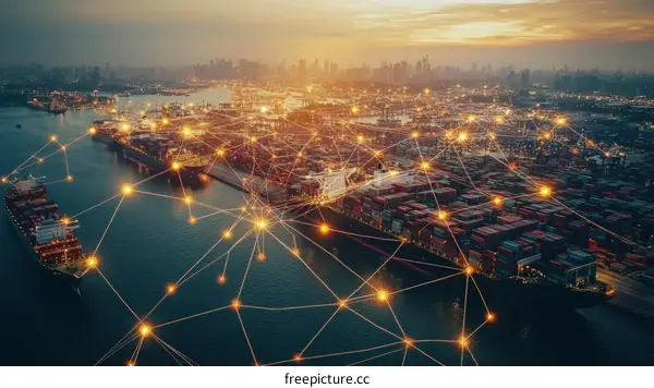 Global Trade Network Aerial View