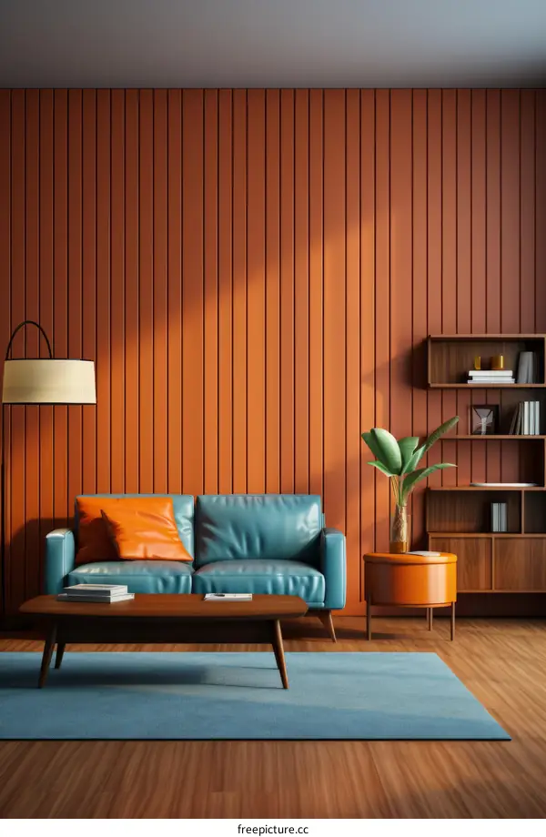 retro style living room interior design