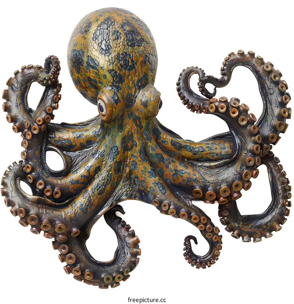 Giant Pacific Octopus on White Background