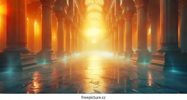 Mystical Glowing Temple