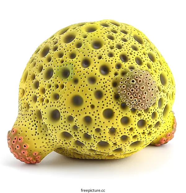 Yellow Textured Sphere Sculpture