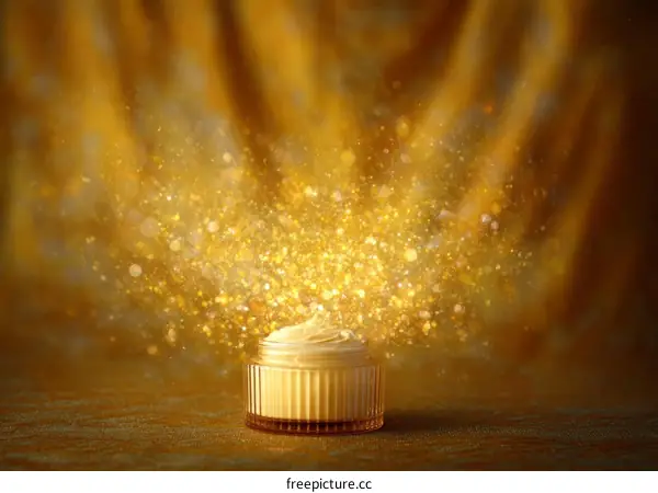 Golden Sparkle Cream Jar Product Photography