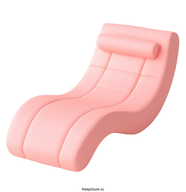 [Transparent Background PNG]Pink Modern Lounge Chair Design