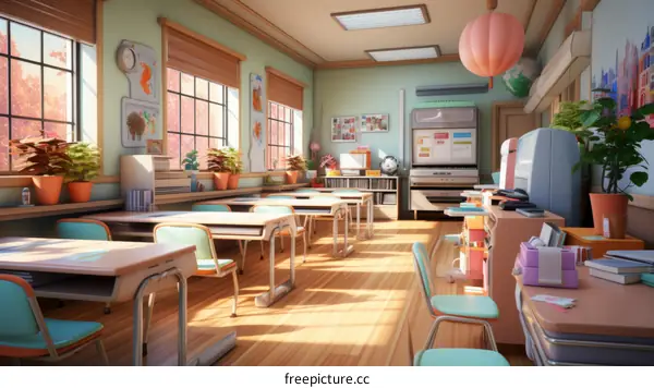 Classroom With Retro Technology