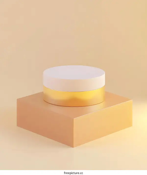Golden and White Minimalist Podium for Product Display