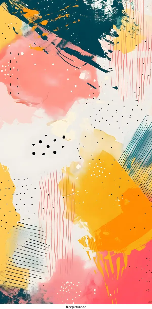 Abstract Art Background with Colorful Shapes and Textures