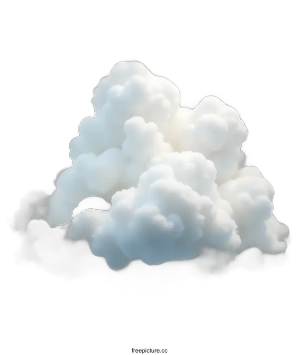 [Transparent Background PNG]3D Fluffy White Cloud Illustration