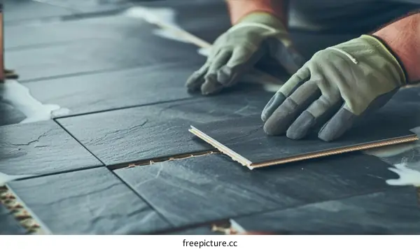 Handyman Installing Laminate Flooring