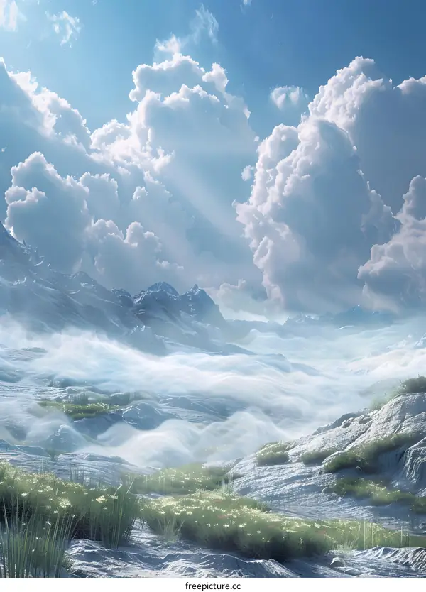 Fantasy cloudscape illustration