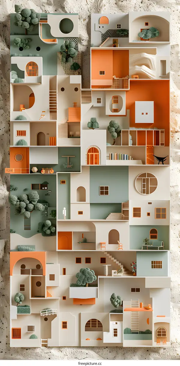 Imaginary Architectural Cityscape Model