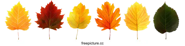 [Transparent Background PNG]Autumn Leaves in Different Colors