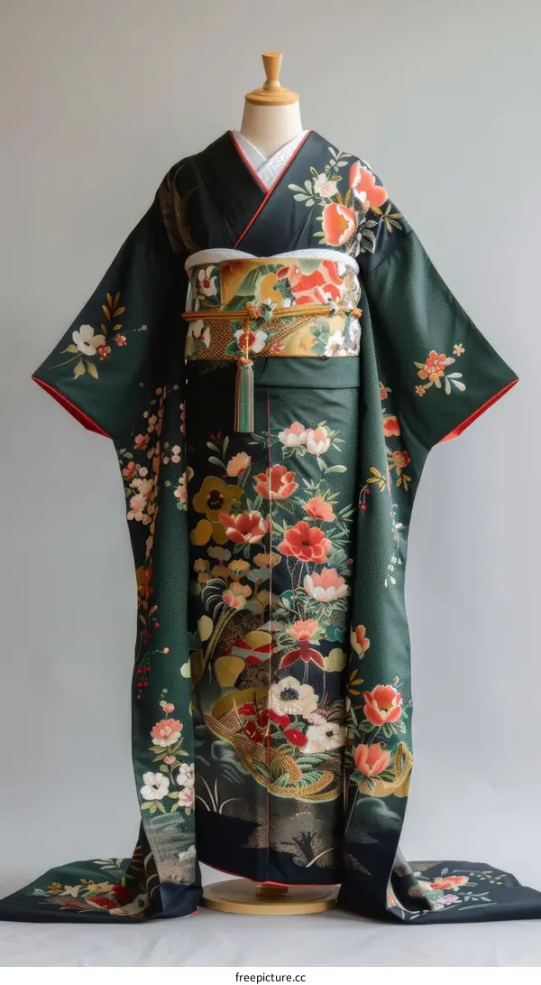 A kimono with a floral pattern