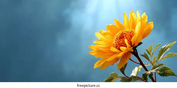 Vibrant Yellow Flower Against a Sky Background