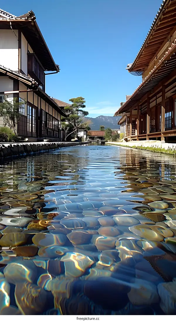 Tranquil Japanese Waterway