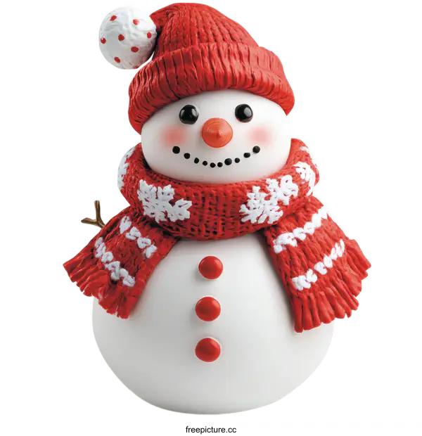 [Transparent Background PNG]Cute Snowman Figurine for the Holiday Season