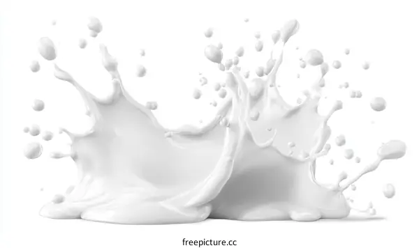 Milk Splash Illustration on White Background
