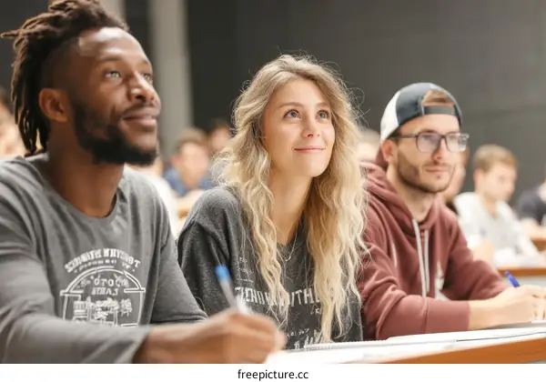 University Students Listening Attentively in a Classroom